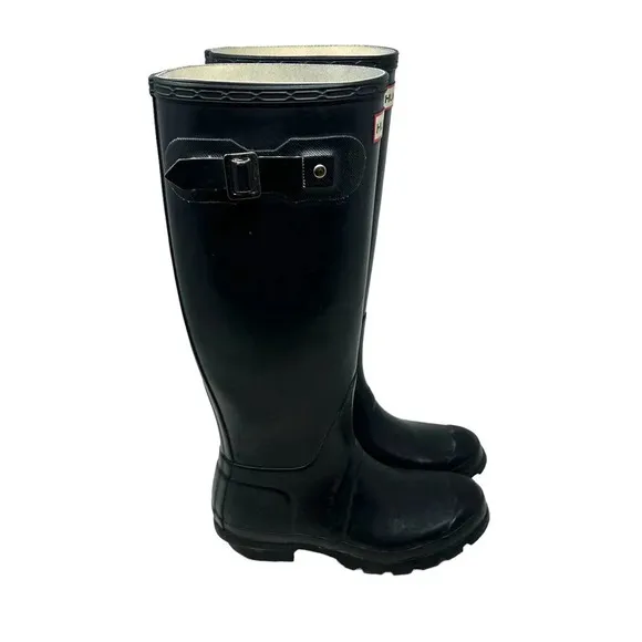 HUNTER Original Tall Rain Boots Black Women's Size US 5