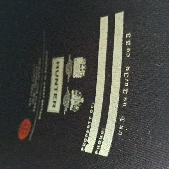 Hunter Youth Original Tall Black Tall Rain Boots‎ Size B2/G3