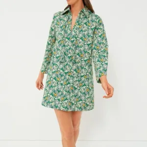 HYACINTH HOUSE Long Sleeve Green Carrington Collared Mini Dress size Small