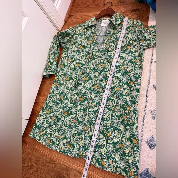 HYACINTH HOUSE Long Sleeve Green Carrington Collared Mini Dress size Small