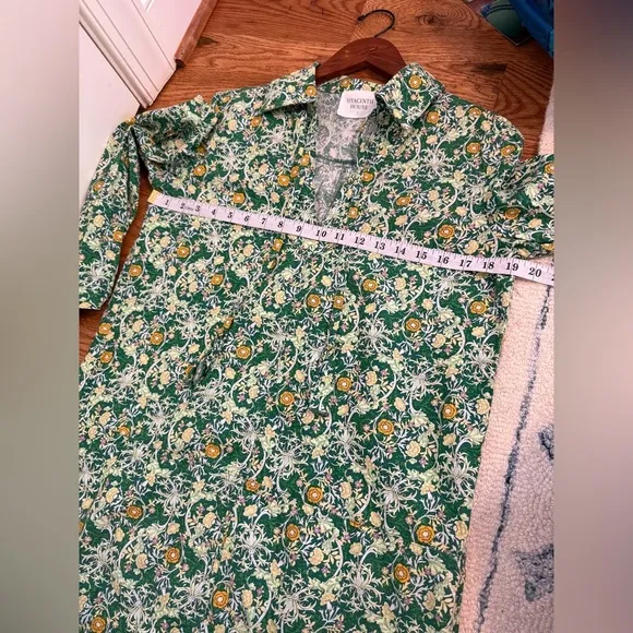 HYACINTH HOUSE Long Sleeve Green Carrington Collared Mini Dress size Small