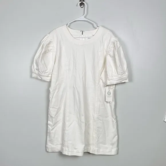 HYACINTH HOUSE White Stretch Denim Juniper Mini Dress