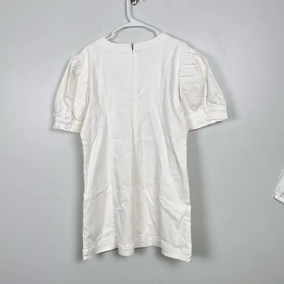 HYACINTH HOUSE White Stretch Denim Juniper Mini Dress