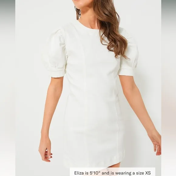 HYACINTH HOUSE White Stretch Denim Juniper Mini Dress
