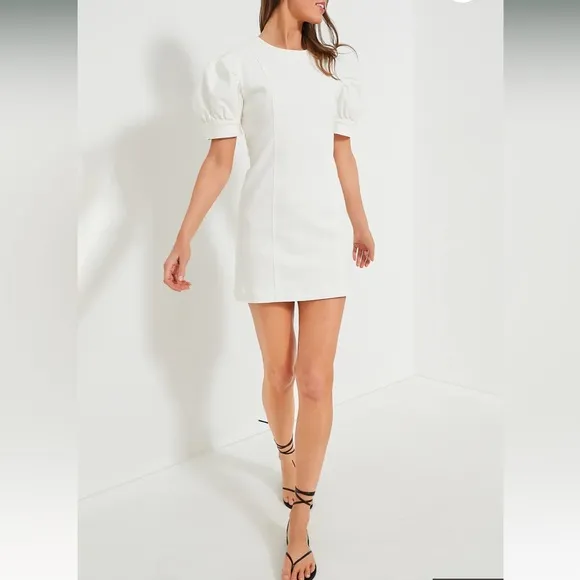 HYACINTH HOUSE White Stretch Denim Juniper Mini Dress