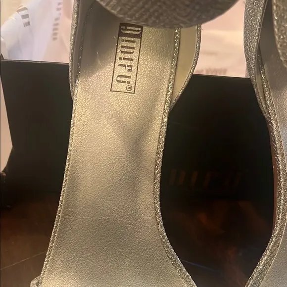IDIFU DRESS CHUNKY  Silver High Heel OPEN TOE SIZE 11