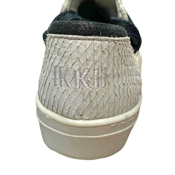 IKKII Italian Leather Slip On Ankle Lace‎ Up Fashion Sneakers