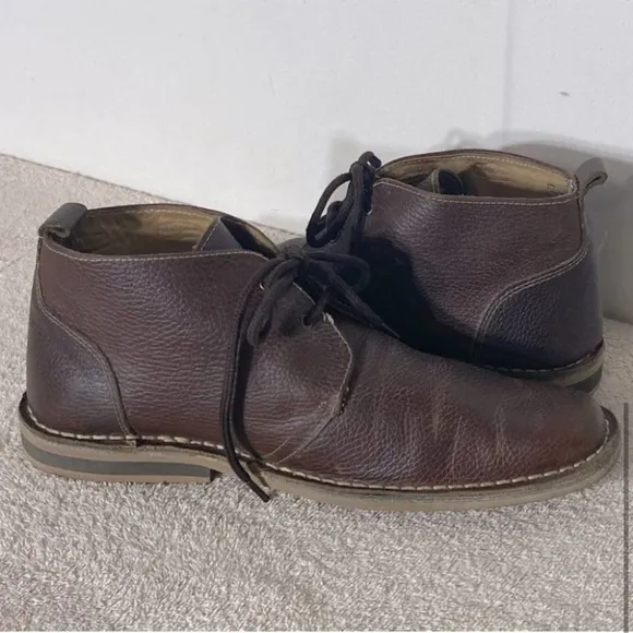 Ikon Brown Pebbled Leather High Top Chukka Style Boots 9