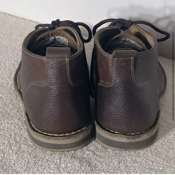 Ikon Brown Pebbled Leather High Top Chukka Style Boots 9