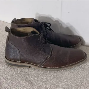 Ikon Brown Pebbled Leather High Top Chukka Style Boots 9