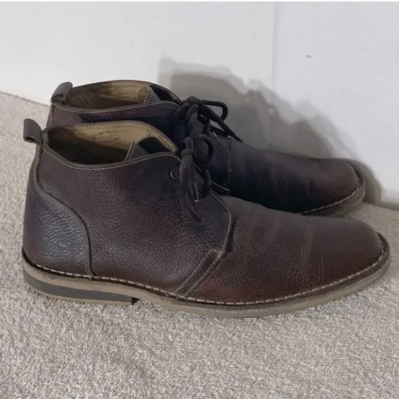 Ikon Brown Pebbled Leather High Top Chukka Style Boots 9