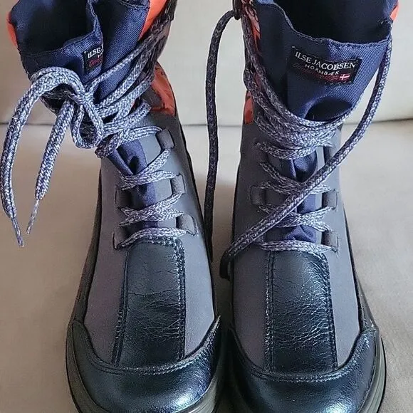 Ilse Jacobsen Hornbeak Suede Lace Up Boots Size 36