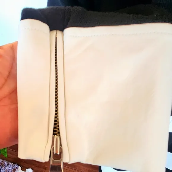 INC BLK WHT Striped Peacoat 2X