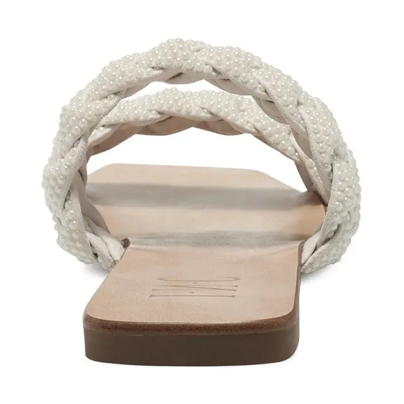 Inc International Concepts Women's 9.5 Petria Two-Band Flat Sandals Embellished