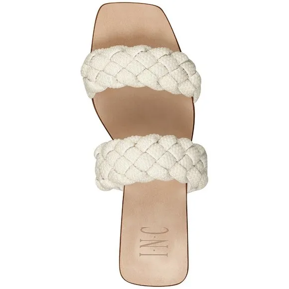 Inc International Concepts Women's 9.5 Petria Two-Band Flat Sandals Embellished
