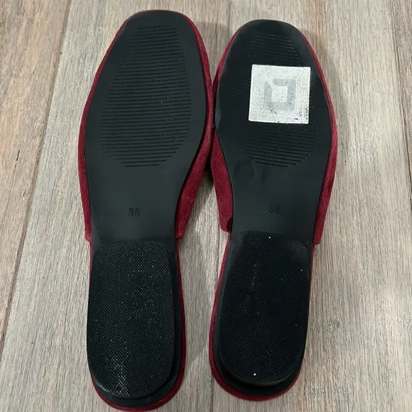 Intentionally Blank Suede Slip on Slides Mules Cherry size 36 US 5.5-6