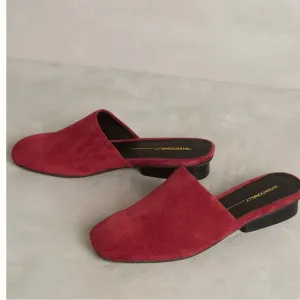 Intentionally Blank Suede Slip on Slides Mules Cherry size 36 US 5.5-6