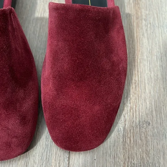 Intentionally Blank Suede Slip on Slides Mules Cherry size 36 US 5.5-6