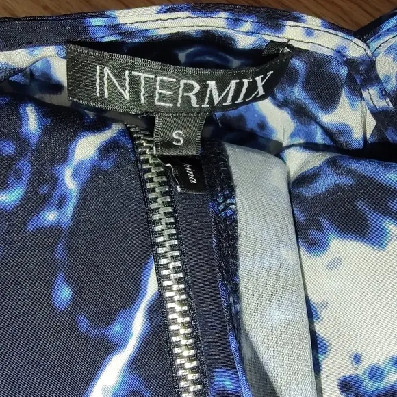 INTERMIX high-low silk maxi dress w/ zipper front S