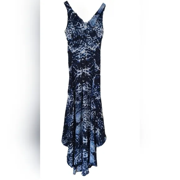 INTERMIX high-low silk maxi dress w/ zipper front S