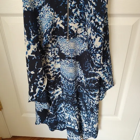 INTERMIX high-low silk maxi dress w/ zipper front S