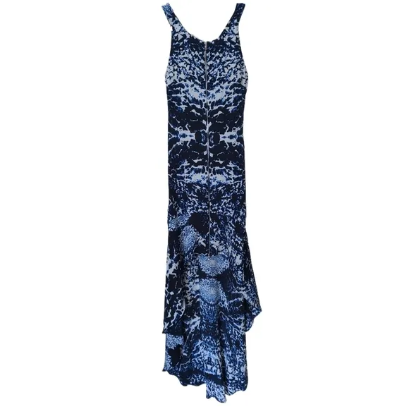 INTERMIX high-low silk maxi dress w/ zipper front S