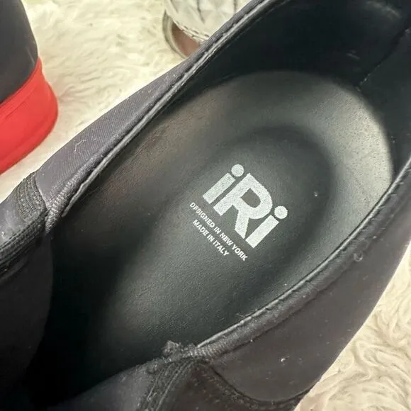 IRi NYC Unisex Black Red Heel Neoprene Sneakers l Futuristic Sz 38.5 / 8.5 USA