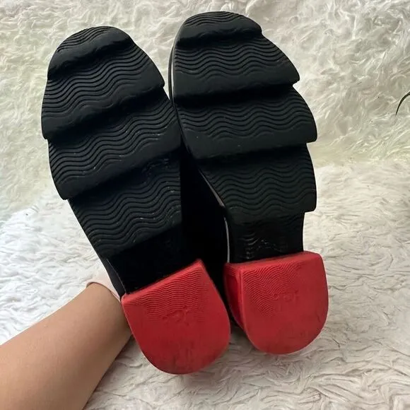 IRi NYC Unisex Black Red Heel Neoprene Sneakers l Futuristic Sz 38.5 / 8.5 USA