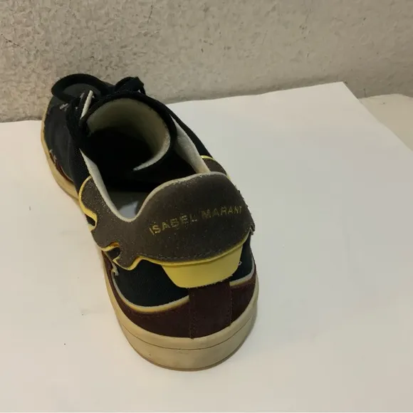 Isabel Marant Black PlumTaupe Lace Up Canvas Fashion Sneakers Size 9