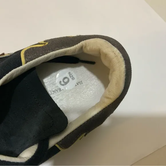 Isabel Marant Black PlumTaupe Lace Up Canvas Fashion Sneakers Size 9