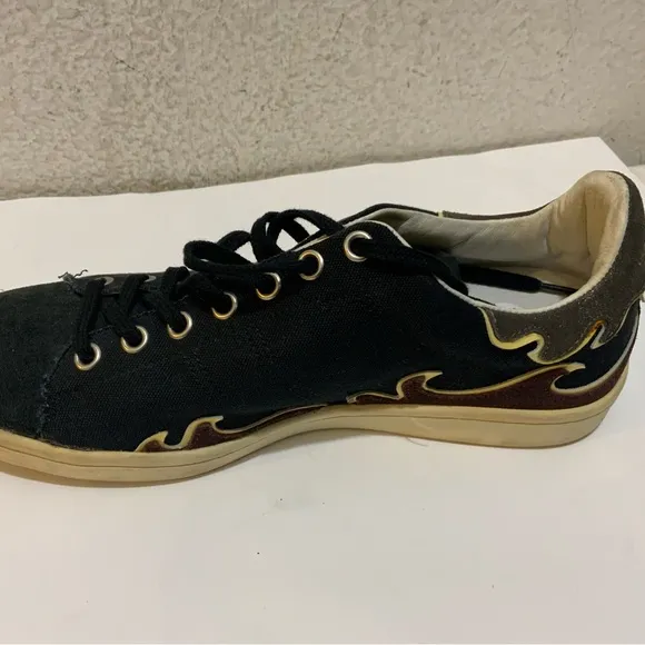 Isabel Marant Black PlumTaupe Lace Up Canvas Fashion Sneakers Size 9