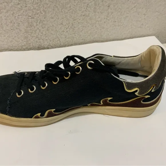 Isabel Marant Black PlumTaupe Lace Up Canvas Fashion Sneakers Size 9