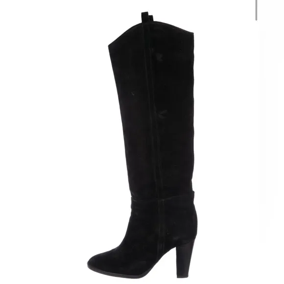 Isabel Marant Suede Gaucho Knee-High Pullover Boots Black 37 GUC