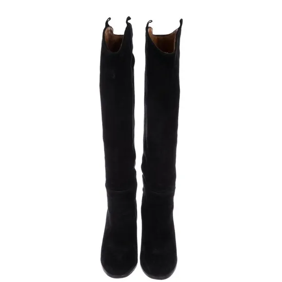 Isabel Marant Suede Gaucho Knee-High Pullover Boots Black 37 GUC