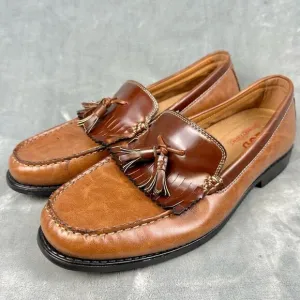Izod Loafers Mens 11 Brown Slip On Tassel Dress Shoes Business Casual Foam
