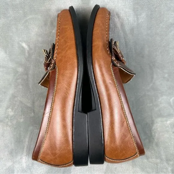 Izod Loafers Mens 11 Brown Slip On Tassel Dress Shoes Business Casual Foam