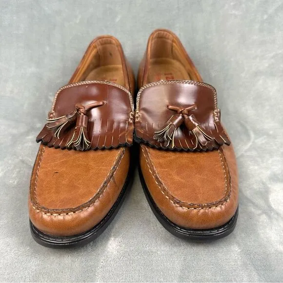 Izod Loafers Mens 11 Brown Slip On Tassel Dress Shoes Business Casual Foam