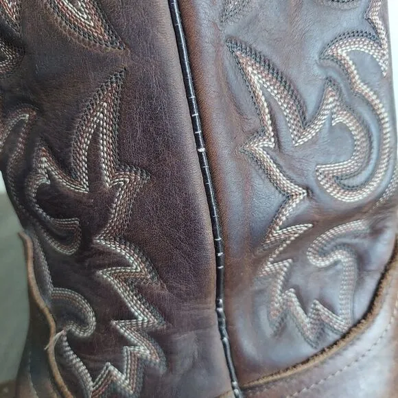 J. Chisholm | Brown Leather Cowboy Boots Shoe 9 D