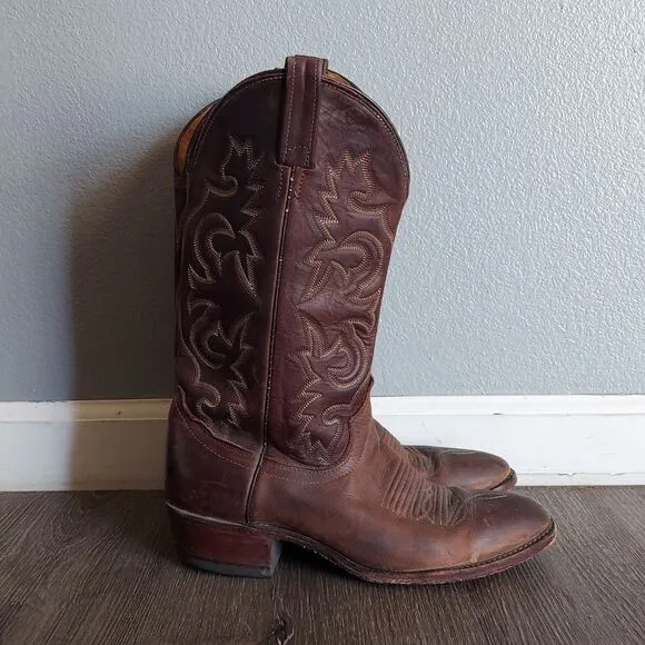 J. Chisholm | Brown Leather Cowboy Boots Shoe 9 D