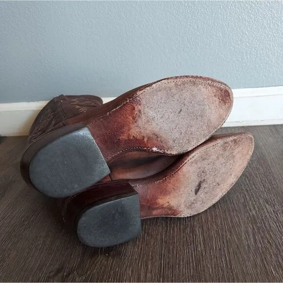 J. Chisholm | Brown Leather Cowboy Boots Shoe 9 D