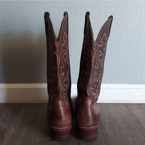 J. Chisholm | Brown Leather Cowboy Boots Shoe 9 D