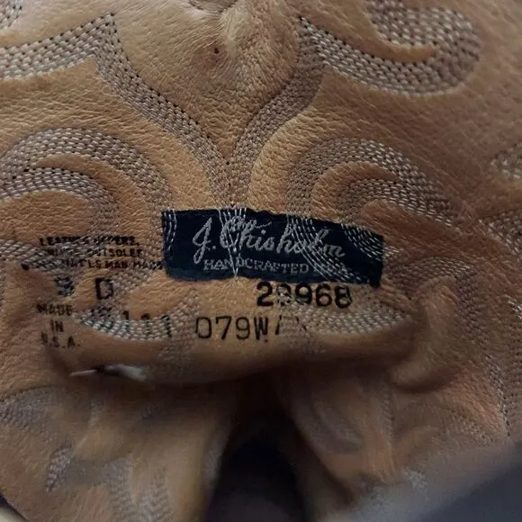 J. Chisholm | Brown Leather Cowboy Boots Shoe 9 D