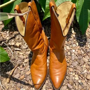 J. Chisholm Tan Leather Cowboy Boots Western Style
