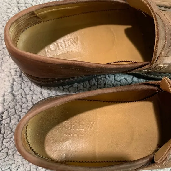J CREW BROWN ITALIAN LEATHER LOAFERS SIZE MEN’S 10.5