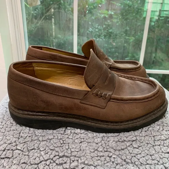 J CREW BROWN ITALIAN LEATHER LOAFERS SIZE MEN’S 10.5