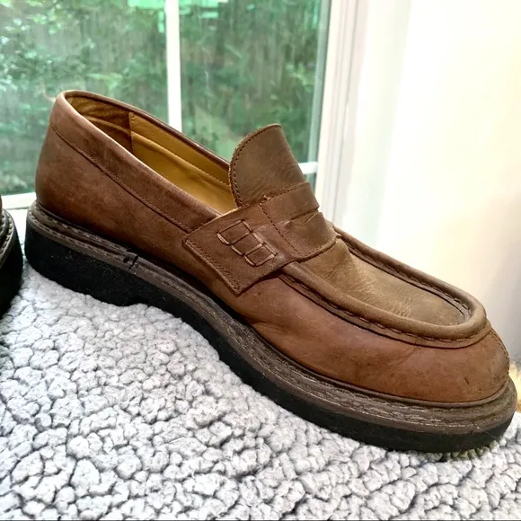 J CREW BROWN ITALIAN LEATHER LOAFERS SIZE MEN’S 10.5