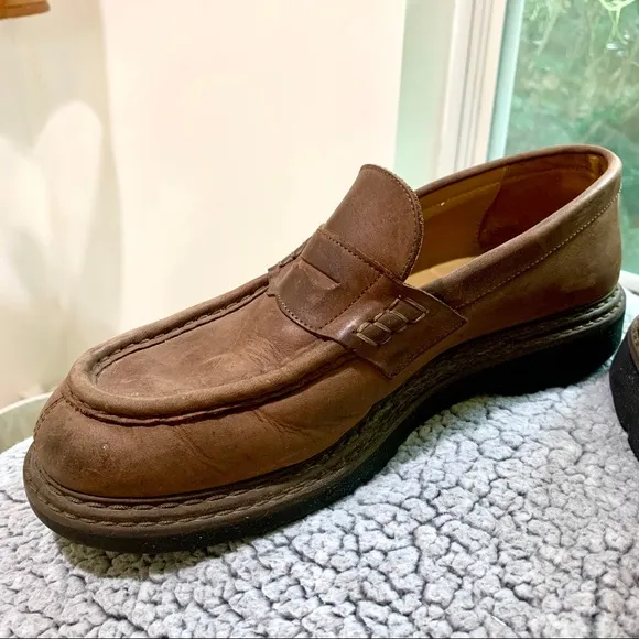 J CREW BROWN ITALIAN LEATHER LOAFERS SIZE MEN’S 10.5