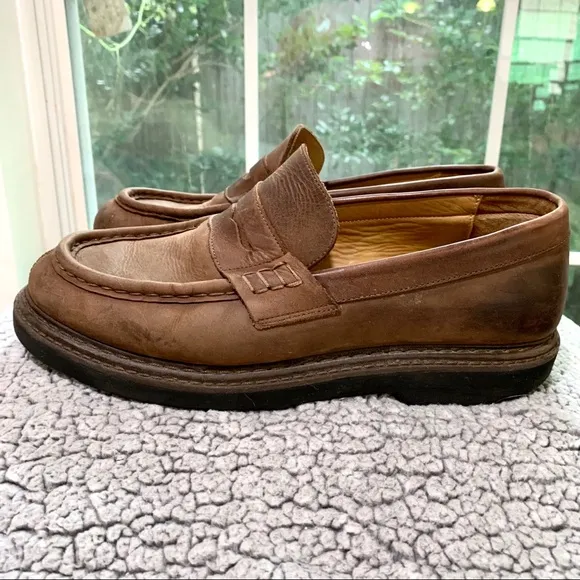 J CREW BROWN ITALIAN LEATHER LOAFERS SIZE MEN’S 10.5