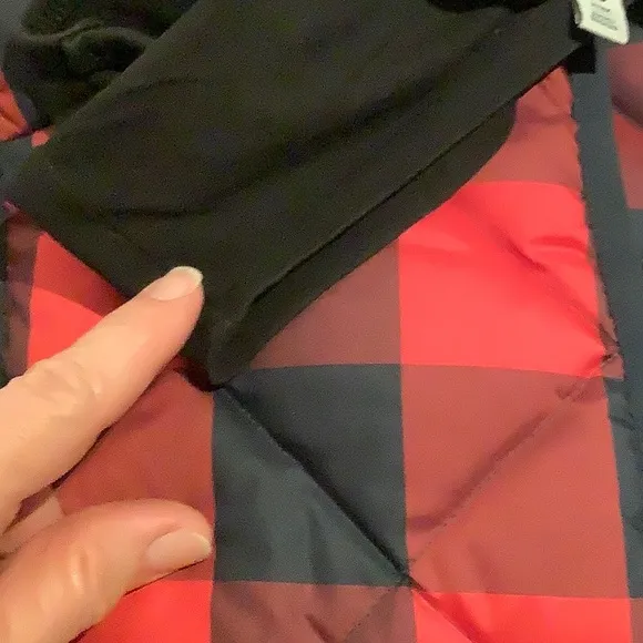 J. Crew Buffalo Plaid Puffer Vest - Red &amp; Navy Blue