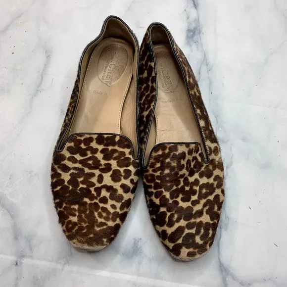 J. Crew Collection Darby Calf Hair Leopard Loafers